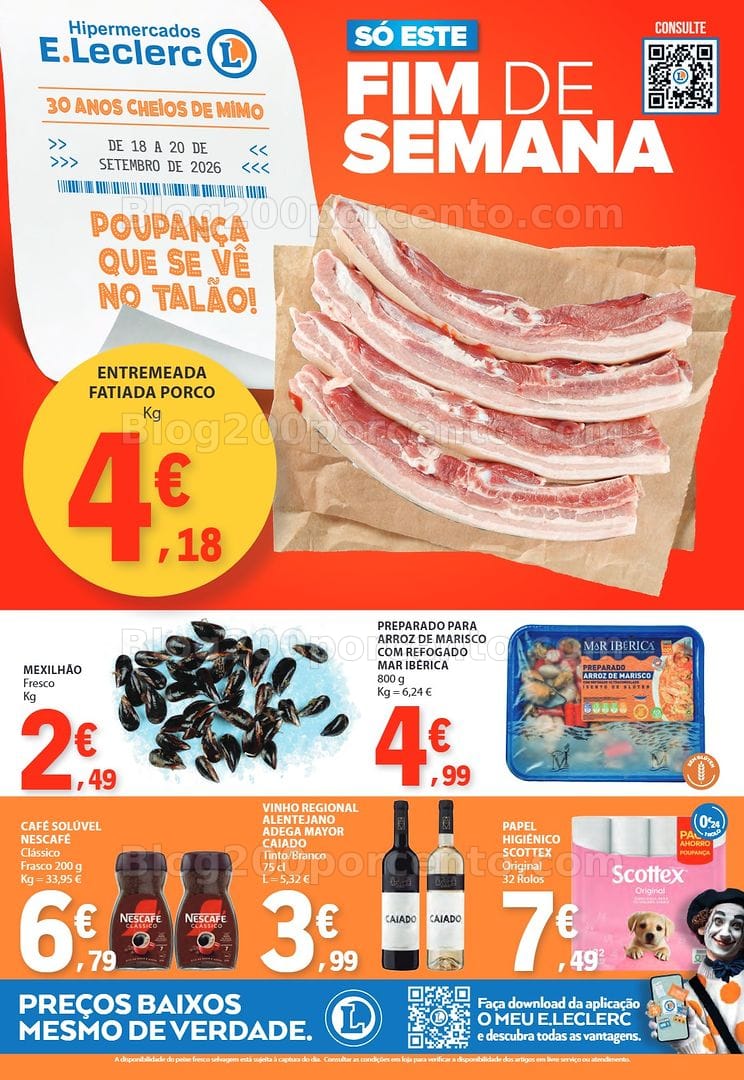 Antevisão Folheto E-LECLERC Promoções Fim de Semana - 18 a 20 setembro
